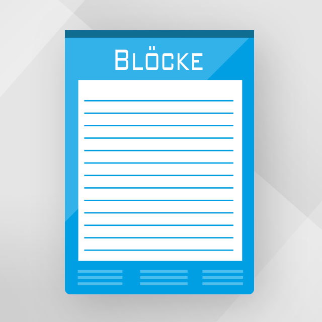 block inkl schrift Druckzentrum Haag