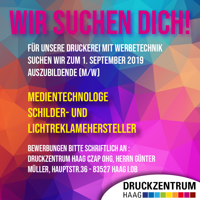 Stellenanzeige_DZ – Druckzentrum Haag